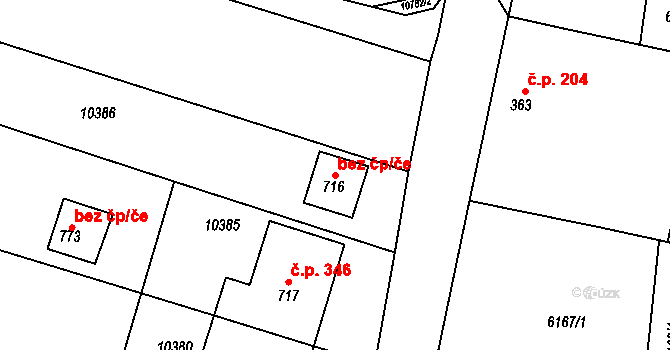 Hrabětice 48580783 na parcele st. 716 v KÚ Hrabětice, Katastrální mapa