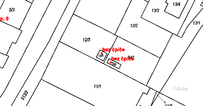 Březno 49326783 na parcele st. 12/5 v KÚ Stranná u Nechranic, Katastrální mapa