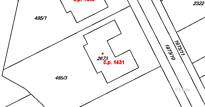 Třebechovice pod Orebem 1431 na parcele st. 2673 v KÚ Třebechovice pod Orebem, Katastrální mapa