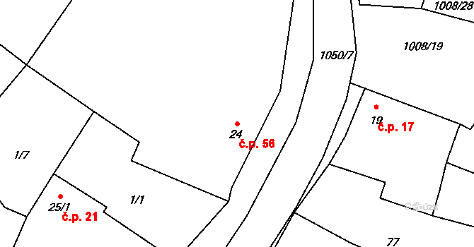 Nučice 56 na parcele st. 24 v KÚ Nučice u Rudné, Katastrální mapa