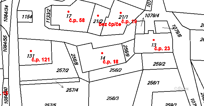 Masákova Lhota 18, Zdíkov na parcele st. 14 v KÚ Masákova Lhota, Katastrální mapa