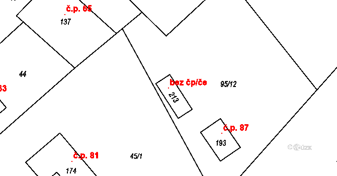 Pavlovice 101335784 na parcele st. 213 v KÚ Pavlovice u Vlašimi, Katastrální mapa