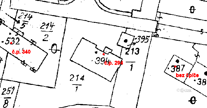 Černošín 294 na parcele st. 394 v KÚ Černošín, Katastrální mapa