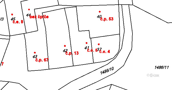 Telice 6, Prostiboř na parcele st. 41 v KÚ Telice, Katastrální mapa