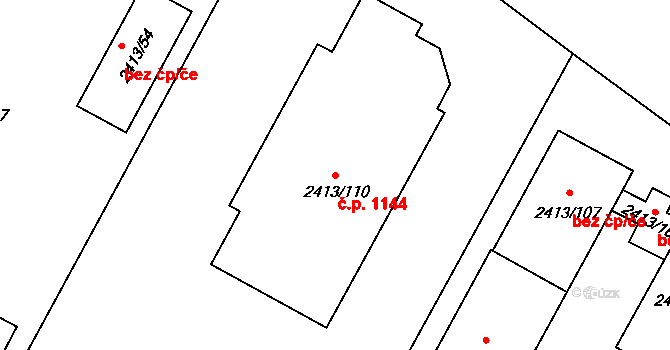 Pelhřimov 1144 na parcele st. 2413/110 v KÚ Pelhřimov, Katastrální mapa
