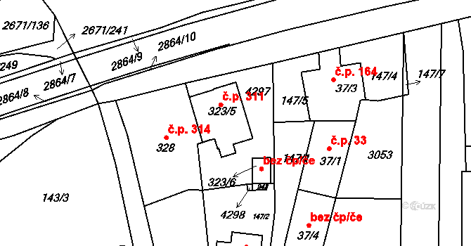 Černilov 311 na parcele st. 323/5 v KÚ Černilov, Katastrální mapa