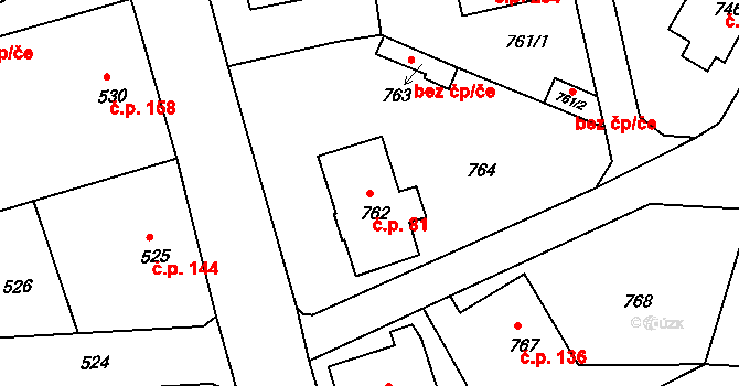 Liberec XI-Růžodol I 81, Liberec na parcele st. 762 v KÚ Růžodol I, Katastrální mapa