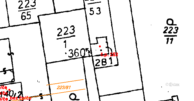 Suchdol 252 na parcele st. 281 v KÚ Suchdol u Kutné Hory, Katastrální mapa
