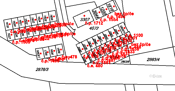 Lipník nad Bečvou I-Město 1107, Lipník nad Bečvou na parcele st. 2838 v KÚ Lipník nad Bečvou, Katastrální mapa