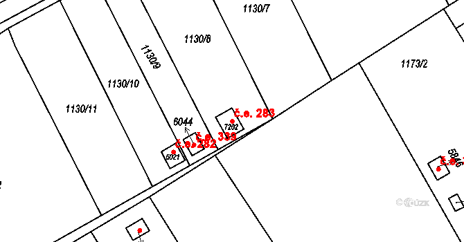 Chrudim IV 283, Chrudim na parcele st. 7202 v KÚ Chrudim, Katastrální mapa
