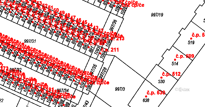 Mariánské Lázně 211 na parcele st. 1094 v KÚ Mariánské Lázně, Katastrální mapa