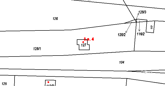 Jeneč 4, Brťov-Jeneč, Katastrální mapa