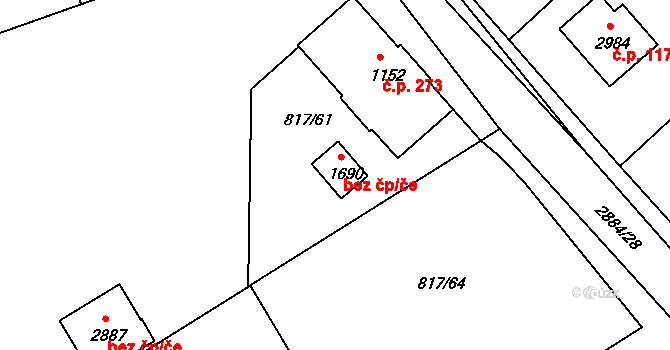 Bělá pod Bezdězem 41830784 na parcele st. 1690 v KÚ Bělá pod Bezdězem, Katastrální mapa