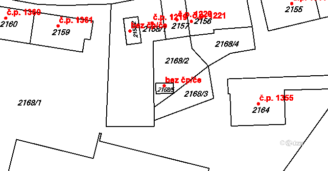 Sokolov 44387784 na parcele st. 2168/5 v KÚ Sokolov, Katastrální mapa