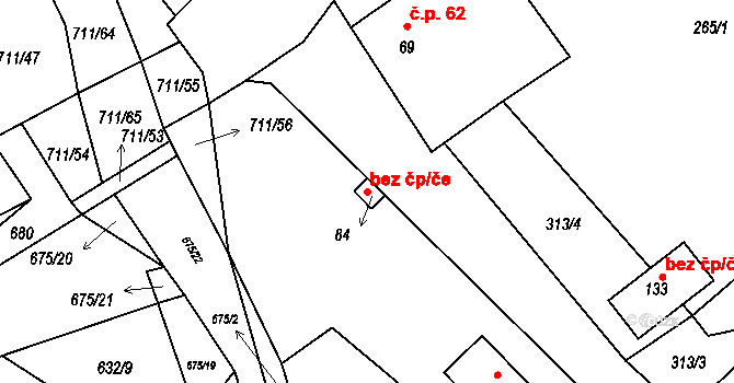 Chržín 45342784 na parcele st. 84 v KÚ Chržín, Katastrální mapa