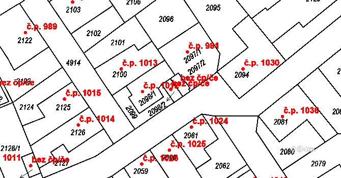 Louny 50126784 na parcele st. 2098/2 v KÚ Louny, Katastrální mapa