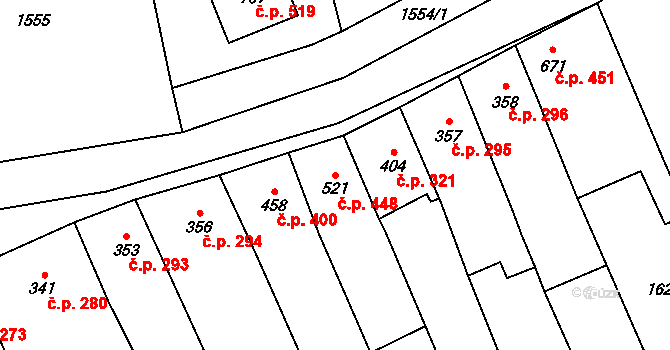 Mýto 448 na parcele st. 521 v KÚ Mýto v Čechách, Katastrální mapa
