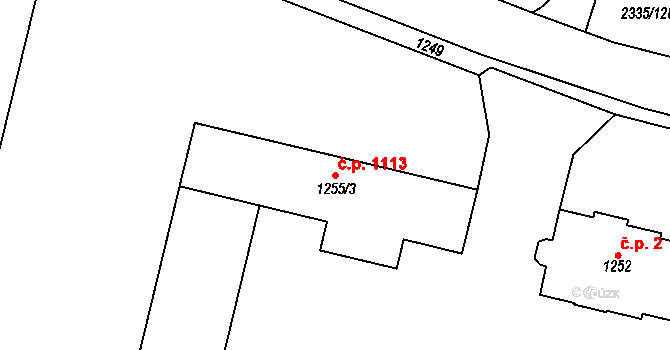 Zruč nad Sázavou 1113 na parcele st. 1255/3 v KÚ Zruč nad Sázavou, Katastrální mapa