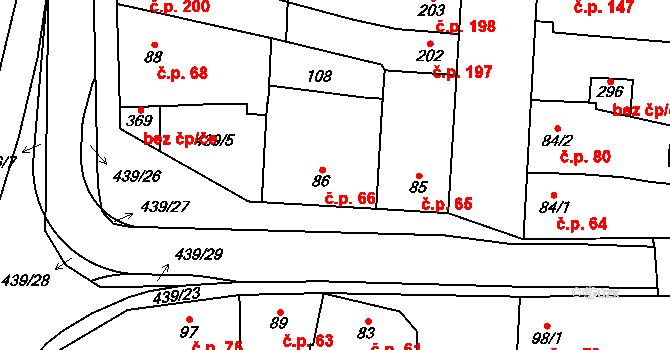 Přerov III-Lověšice 66, Přerov na parcele st. 86 v KÚ Lověšice u Přerova, Katastrální mapa