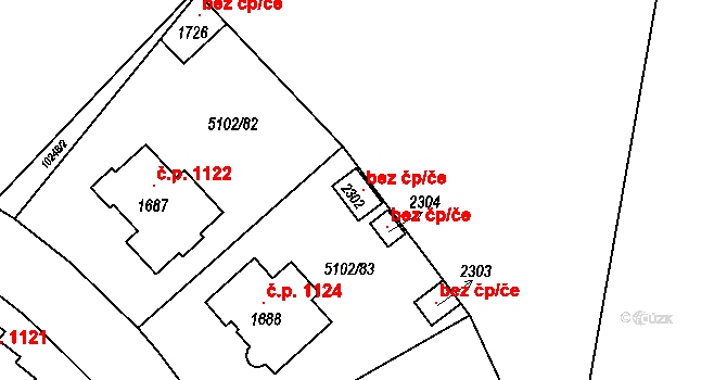 Hrušovany nad Jevišovkou 119732785 na parcele st. 2302 v KÚ Hrušovany nad Jevišovkou, Katastrální mapa