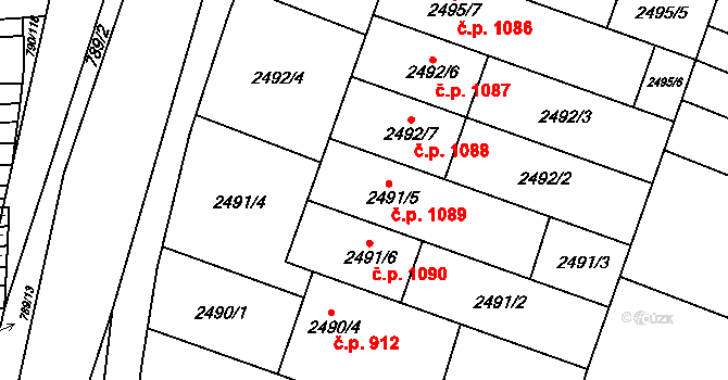 Svatobořice 1089, Svatobořice-Mistřín na parcele st. 2491/5 v KÚ Svatobořice, Katastrální mapa