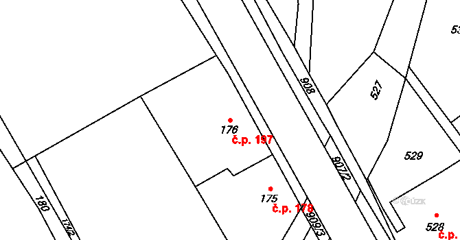 Janovice 197, Rýmařov na parcele st. 176 v KÚ Janušov, Katastrální mapa