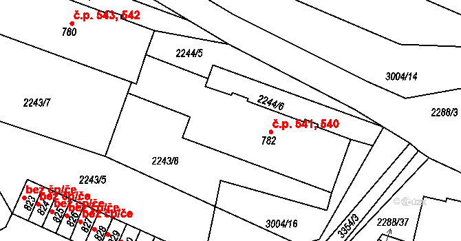Horní Rokytnice 540,541, Rokytnice nad Jizerou na parcele st. 782 v KÚ Horní Rokytnice nad Jizerou, Katastrální mapa