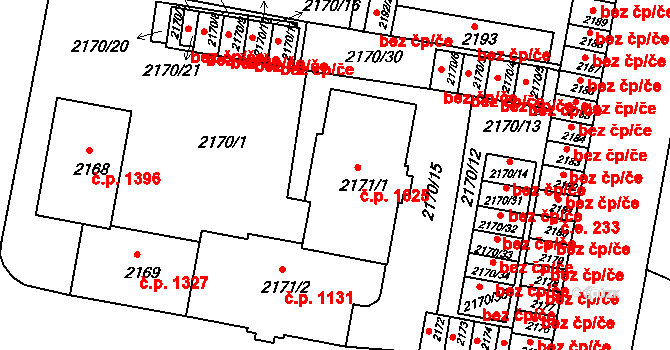 Tachov 1625 na parcele st. 2171/1 v KÚ Tachov, Katastrální mapa