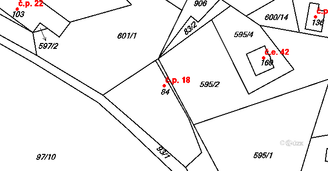 Malechovice 18, Libošovice na parcele st. 84 v KÚ Malechovice, Katastrální mapa
