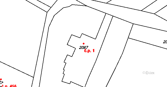 Louky 1, Karviná na parcele st. 2087 v KÚ Louky nad Olší, Katastrální mapa