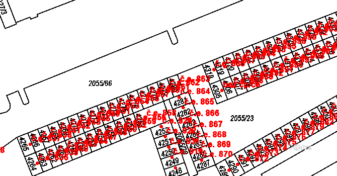 Hodonín 862 na parcele st. 4279 v KÚ Hodonín, Katastrální mapa