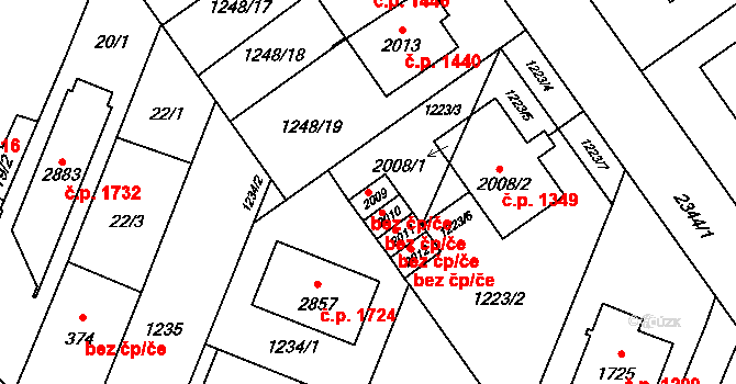 Opava 41427785 na parcele st. 2009 v KÚ Kateřinky u Opavy, Katastrální mapa