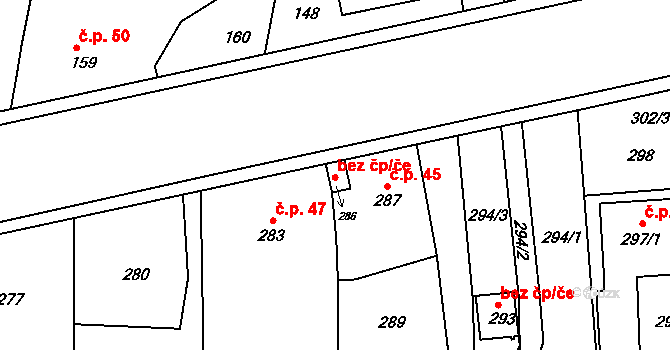 Frýdek-Místek 46670785 na parcele st. 286 v KÚ Lysůvky, Katastrální mapa