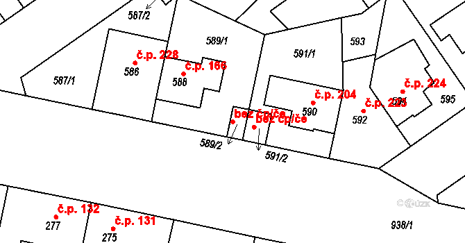 Praha 14 46832785 na parcele st. 589/2 v KÚ Malešice, Katastrální mapa