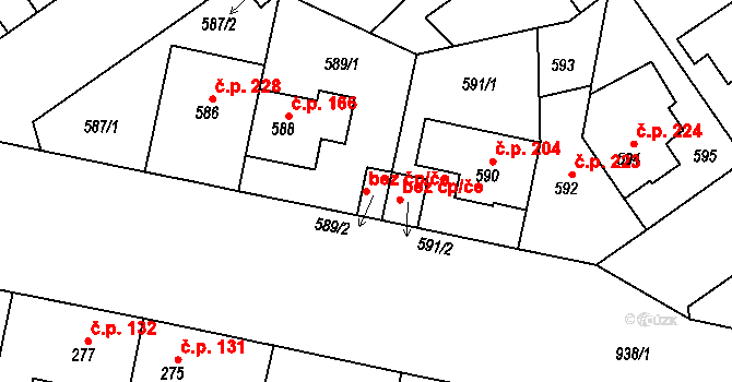 Praha 46832785 na parcele st. 589/2 v KÚ Malešice, Katastrální mapa