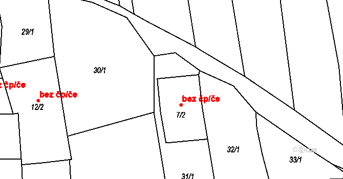 Slavonice 47908785 na parcele st. 7/2 v KÚ Vlastkovec, Katastrální mapa