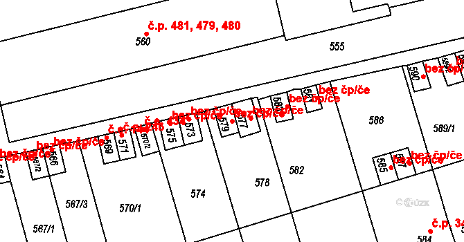 Velké Opatovice 49065785 na parcele st. 579 v KÚ Velké Opatovice, Katastrální mapa