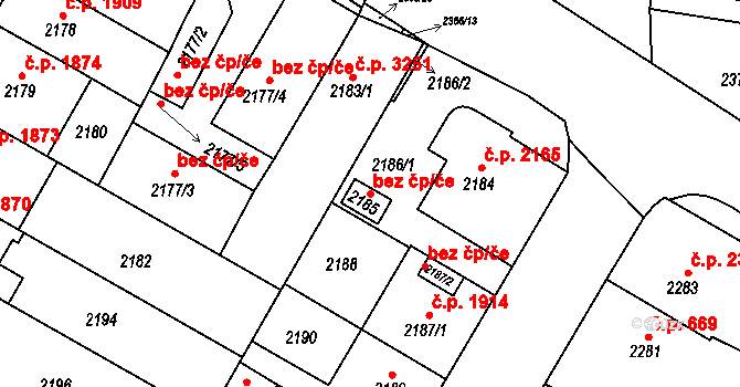 Brno 49088785 na parcele st. 2185 v KÚ Žabovřesky, Katastrální mapa