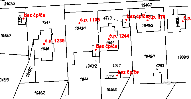 Čelákovice 49638785 na parcele st. 1943/2 v KÚ Čelákovice, Katastrální mapa