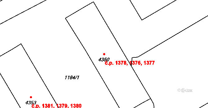Beroun-Město 1376,1377,1378, Beroun na parcele st. 4350 v KÚ Beroun, Katastrální mapa