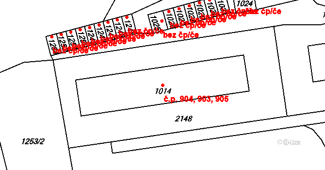 Úpice 903,904,905 na parcele st. 1014 v KÚ Úpice, Katastrální mapa