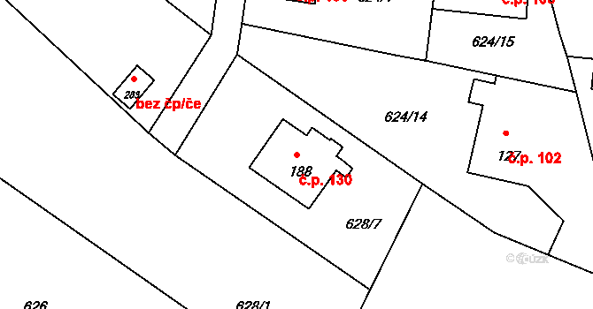 Volanov 130, Trutnov na parcele st. 188 v KÚ Volanov, Katastrální mapa