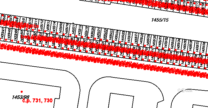 Kosmonosy 39290786 na parcele st. 1453/63 v KÚ Kosmonosy, Katastrální mapa