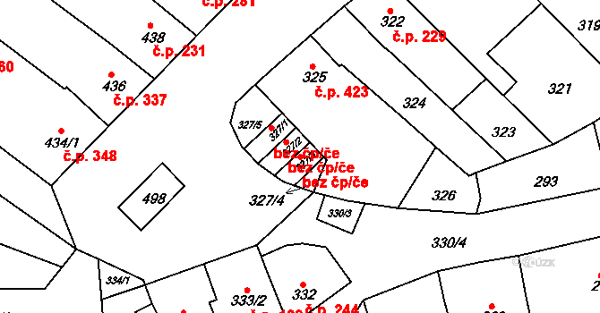 Brno 41864786 na parcele st. 327/3 v KÚ Žebětín, Katastrální mapa