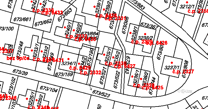 Zlín 2330 na parcele st. 3235/1 v KÚ Zlín, Katastrální mapa