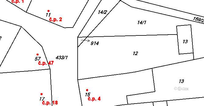 Boškůvky 3, Prusy-Boškůvky na parcele st. 12 v KÚ Boškůvky, Katastrální mapa
