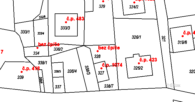 Brušperk 42228786 na parcele st. 328 v KÚ Brušperk, Katastrální mapa