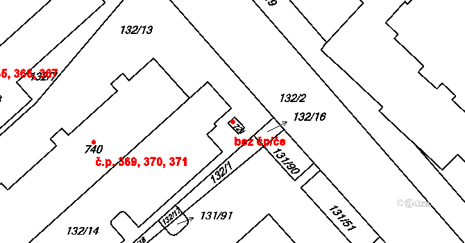 Pardubice 42651786 na parcele st. 721 v KÚ Trnová, Katastrální mapa
