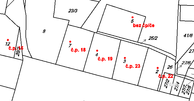 Jelenice 19, Vítkov na parcele st. 4 v KÚ Jelenice, Katastrální mapa
