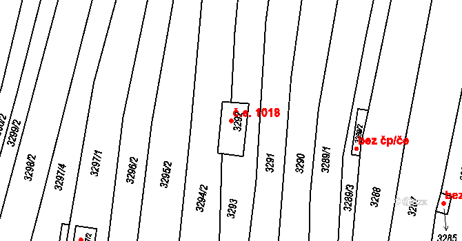 Nivnice 1018 na parcele st. 3292 v KÚ Nivnice, Katastrální mapa